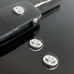 1x TOYOTA Schlüssel 14mm Aufkleber ALU Schlüssellogo Emblem Schriftzug LOGO – Bild 3
