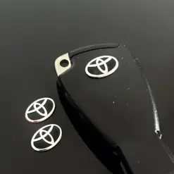 1x TOYOTA Schlüssel OVAL 15mm Aufkleber ALU Schlüssellogo Emblem Schriftzug LOGO – Bild 3