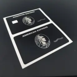 2 American Express BLACK Aufkleber für Kreditkarten EC Karten Amex vo+hi