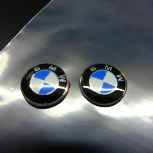 2 für BMW Aufkleber 3D 11mm Schlüssellogo Emblem Schriftzug selbstklebend 1er 3 5 6 7 und weiteren Modellen auch X