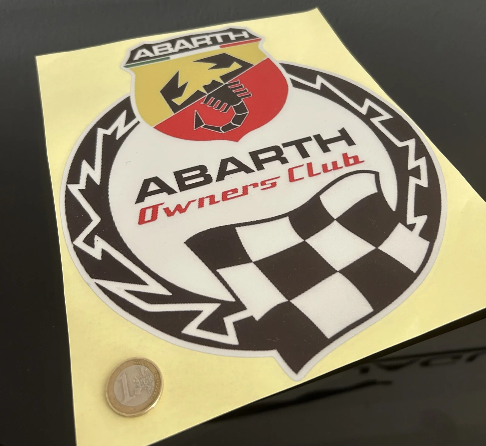 250mm Abarth 500 Club 595 Tributo 25cm Emblem Logo Schriftzug Aufkleber