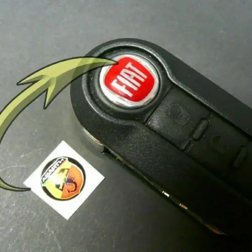 2x Fiat ABARTH 13mm 3D Schlüssellogo Emblem Schriftzug Logo Punto PVC