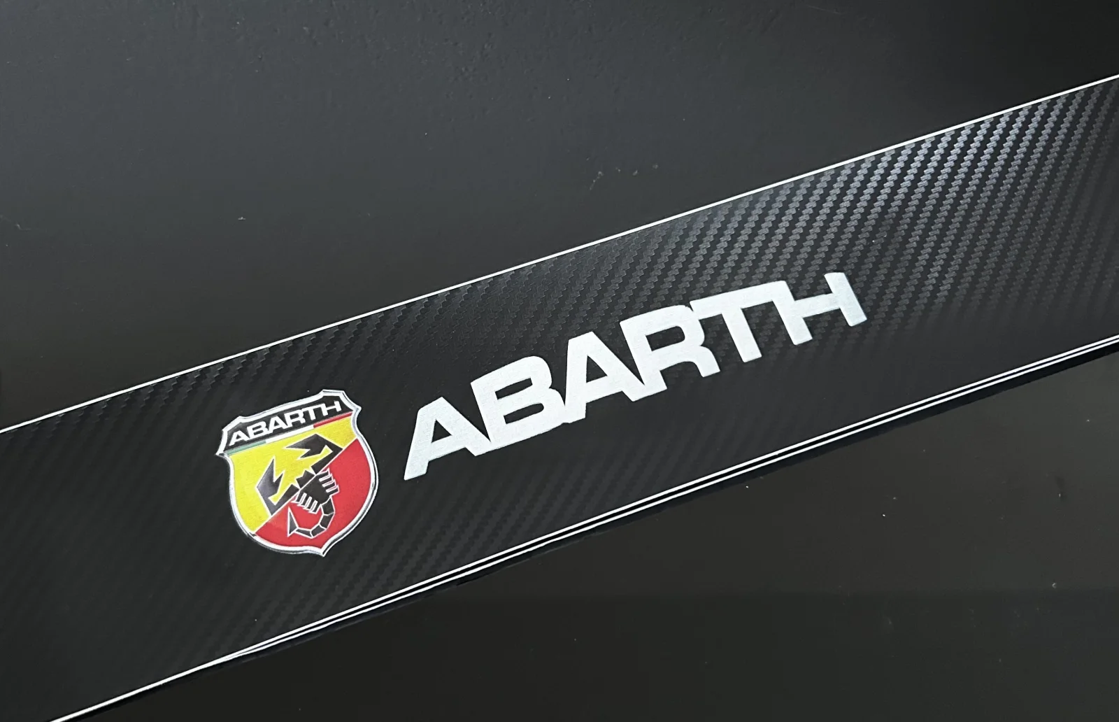 2x für Abarth Seitenschweller Einstieg Aufkleber Kohlefaser- Design für Fiat Punto Abarth 500 Stilo Ducato Palio Bravo Doblo – Bild 2