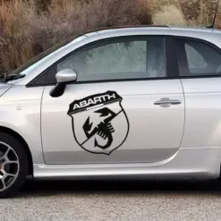 2x für Fiat ABARTH 50cm Emblem Schild Aufkleber Schriftzug schwarz