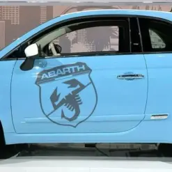 2x für Fiat ABARTH 50cm Emblem Schild Aufkleber Schriftzug schwarz – Bild 4
