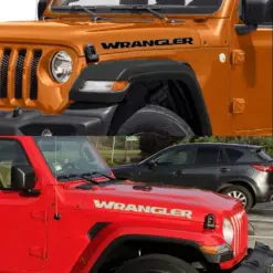 2x für Jeep WRANGLER Emblem Schild Aufkleber Motorhaube Streifen schwarz – Bild 3