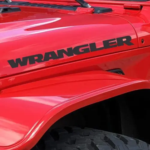 2x GRAU für Jeep WRANGLER Emblem Schild Aufkleber Motorhaube Streifen Grau glänzend – Bild 7