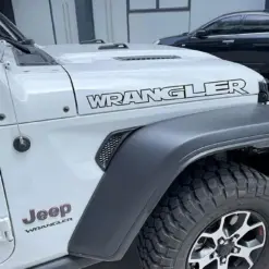 2x für Jeep WRANGLER Emblem Schild Aufkleber Motorhaube Streifen SILBER RAND Patch LOGO – Bild 7