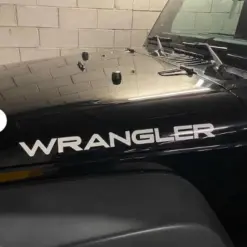 2x für Jeep WRANGLER Emblem Schild Aufkleber Motorhaube Streifen Weiß Patch LOGO – Bild 2