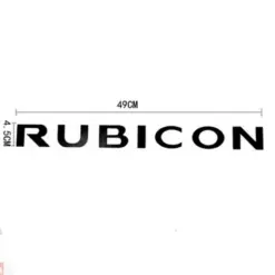 2x für Jeep Wrangler RUBICON Emblem Schild Aufkleber Motorhaube Streifen schwarz/rot Patch LOGO – Bild 4