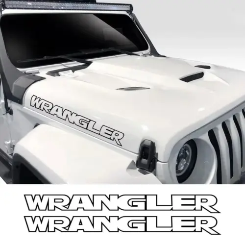 2x GRAU für Jeep WRANGLER Emblem Schild Aufkleber Motorhaube Streifen Grau glänzend – Bild 8