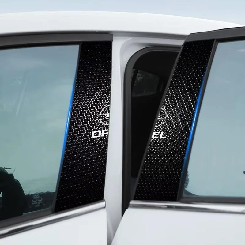2x Opel Türfolie mit Logo Carbon Style B-C Säule links rechts Blende Abdeckung – Bild 4