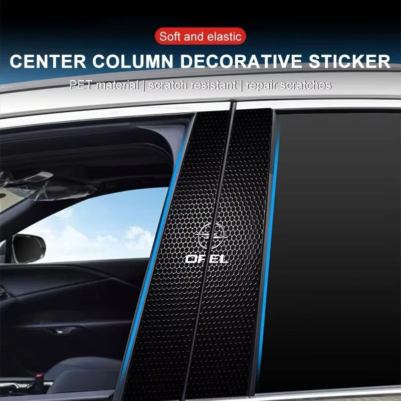 2x Opel Türfolie mit Logo Carbon Style B-C Säule links rechts Blende Abdeckung – Bild 7