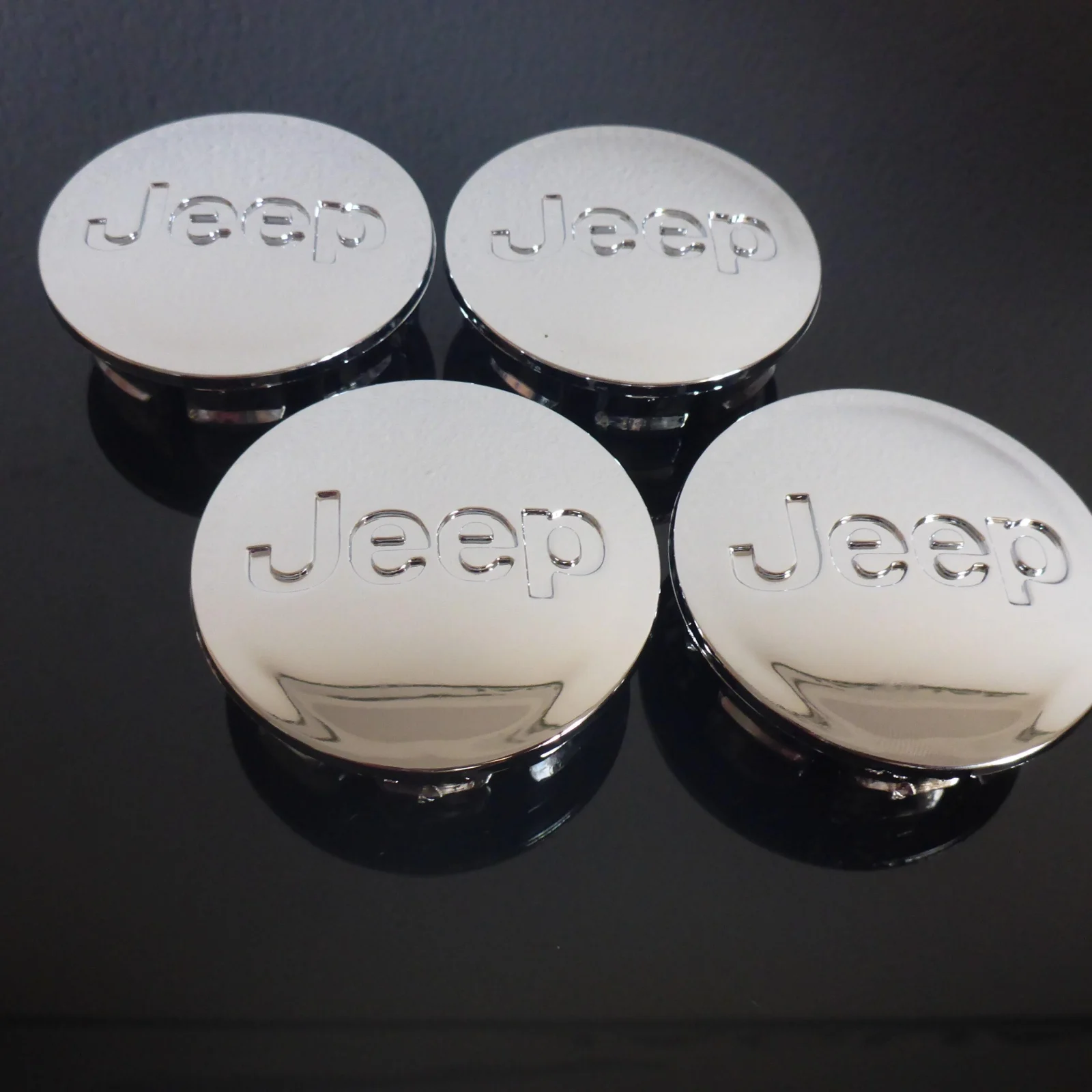 4x 50/56mm JEEP CHROM Felgendeckel Nabenkappen Rad Felgenkappen Nabendeckel Kappe – Bild 2