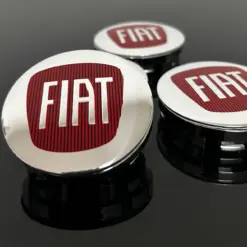 4x FIAT 500 Chrom/rot 56/50mm Radkappe Raddeckel Felgenabdeckung Kappen Nabenabdeckung für Alufelgen – Bild 5