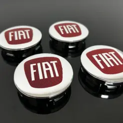 4x FIAT 500 Chrom/rot 56/50mm Radkappe Raddeckel Felgenabdeckung Kappen Nabenabdeckung für Alufelgen – Bild 6