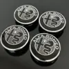 4x für ALFA ROMEO 60/55mm NEW BLACK Radkappe Raddeckel Felgenabdeckung Kappen Nabenabdeckung für Alufelgen