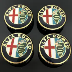 4x für ALFA ROMEO Edition 60mm Radkappe Raddeckel Felgenabdeckung Kappen Nabenabdeckung für Alufelgen