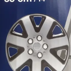 4X GOODYEAR Radzierblenden Flexo 14 Zoll silber/schwarz Pkw Radkappen Deckel – Bild 6