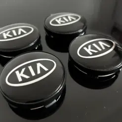 4x KIA 60/55mm NEW BLACK Radkappe BLAU Raddeckel Felgenabdeckung Kappen Nabenabdeckung für Alufelgen – Bild 4