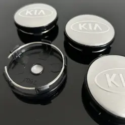 4x KIA 60/55mm SILBER METALLIC Radkappe BLAU Raddeckel Felgenabdeckung Kappen Nabenabdeckung für Alufelgen – Bild 3