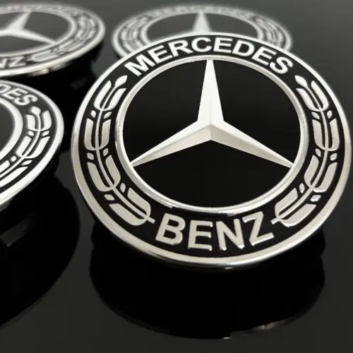Alternative view of 4x Mercedes 75mm NEW BLACK A1714000025 Radkappe Raddeckel Felgenabdeckung Kappen Nabenabdeckung für Alufelgen AMG