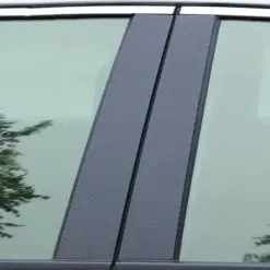 6er SET CARBON Style Kohlefaser Design Auto Fenster Blende Tür A B C Säule ABARTH FIAT 500 Abdeckung Leisten Schutz – Bild 5
