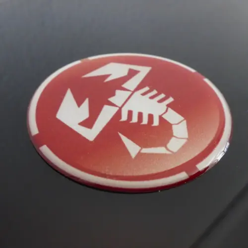 Alternative view of Abarth 500 RUND 5cm Emblem Silicon Logo Schriftzug Aufkleber