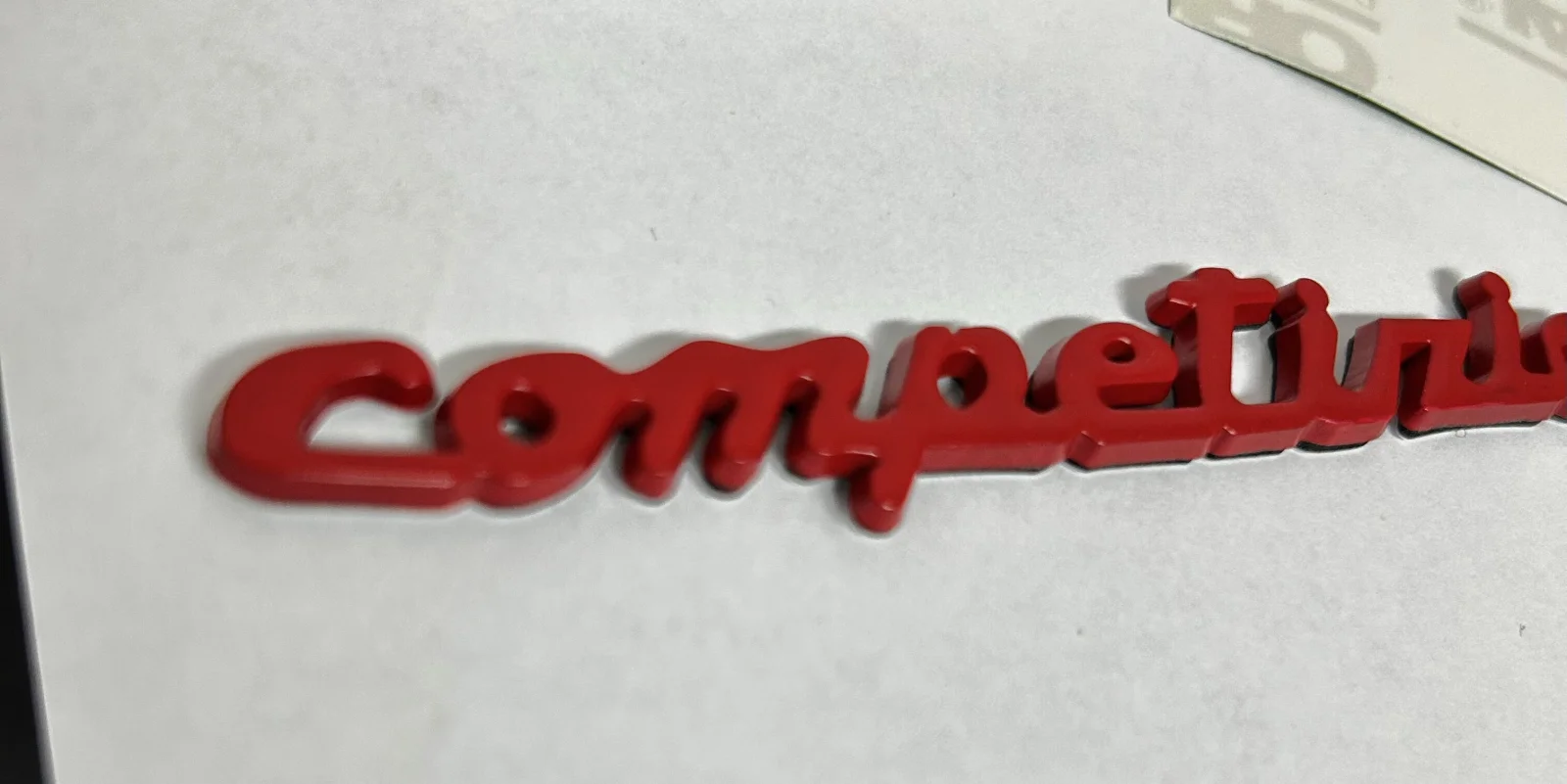 Abarth COMPETIZIONE Tributo in ROT ORIGINAL Emblem NEU Logo Schriftzug Aufkleber – Bild 3