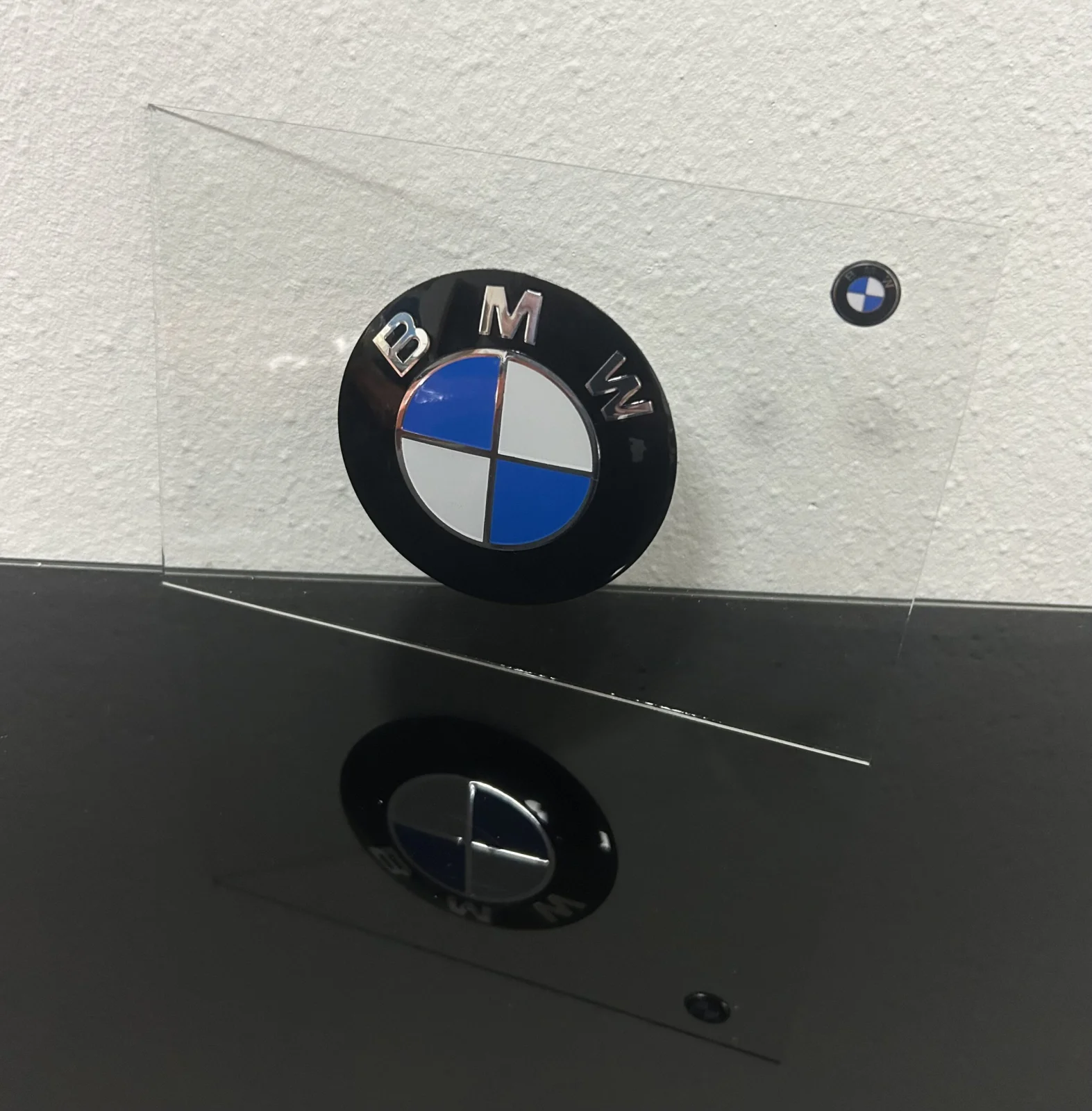 BMW Rarität GLASSCHILD Aufsteller Logo Schild Emblem Schriftzug Plakette – Bild 5