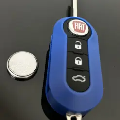FIAT 500 BLAUER Funkschlüssel LOGO Batterie Autoschlüssel Fahrzeugschlüssel Schlüssel Fernbedienung – Bild 2