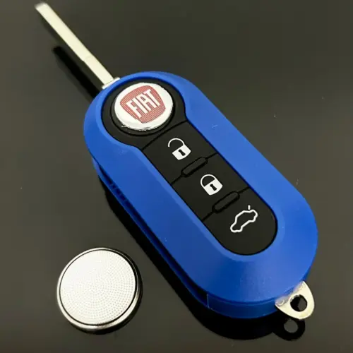 FIAT 500 BLAUER Funkschlüssel LOGO Batterie Autoschlüssel Fahrzeugschlüssel Schlüssel Fernbedienung