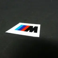 für BMW Aufkleber Glas Logo 20mm Schriftzug selbstklebend Spiegelemblem schwarz – Bild 3