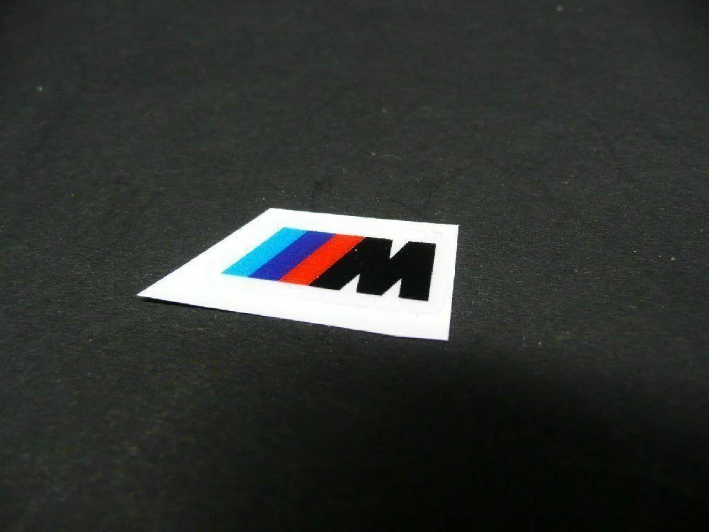für BMW Aufkleber Glas Logo 20mm Schriftzug selbstklebend Spiegelemblem schwarz – Bild 3