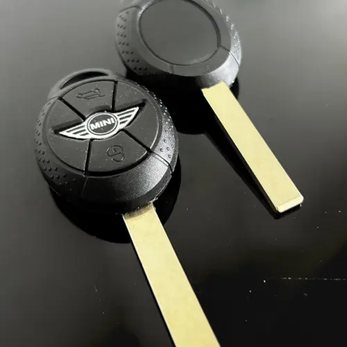 für einen MINI 3 Tasten Schlüsselgehäuse + Emblem Copper Schlüssel Rohling Ersatzschlüssel für Mini Cooper 2005–2007