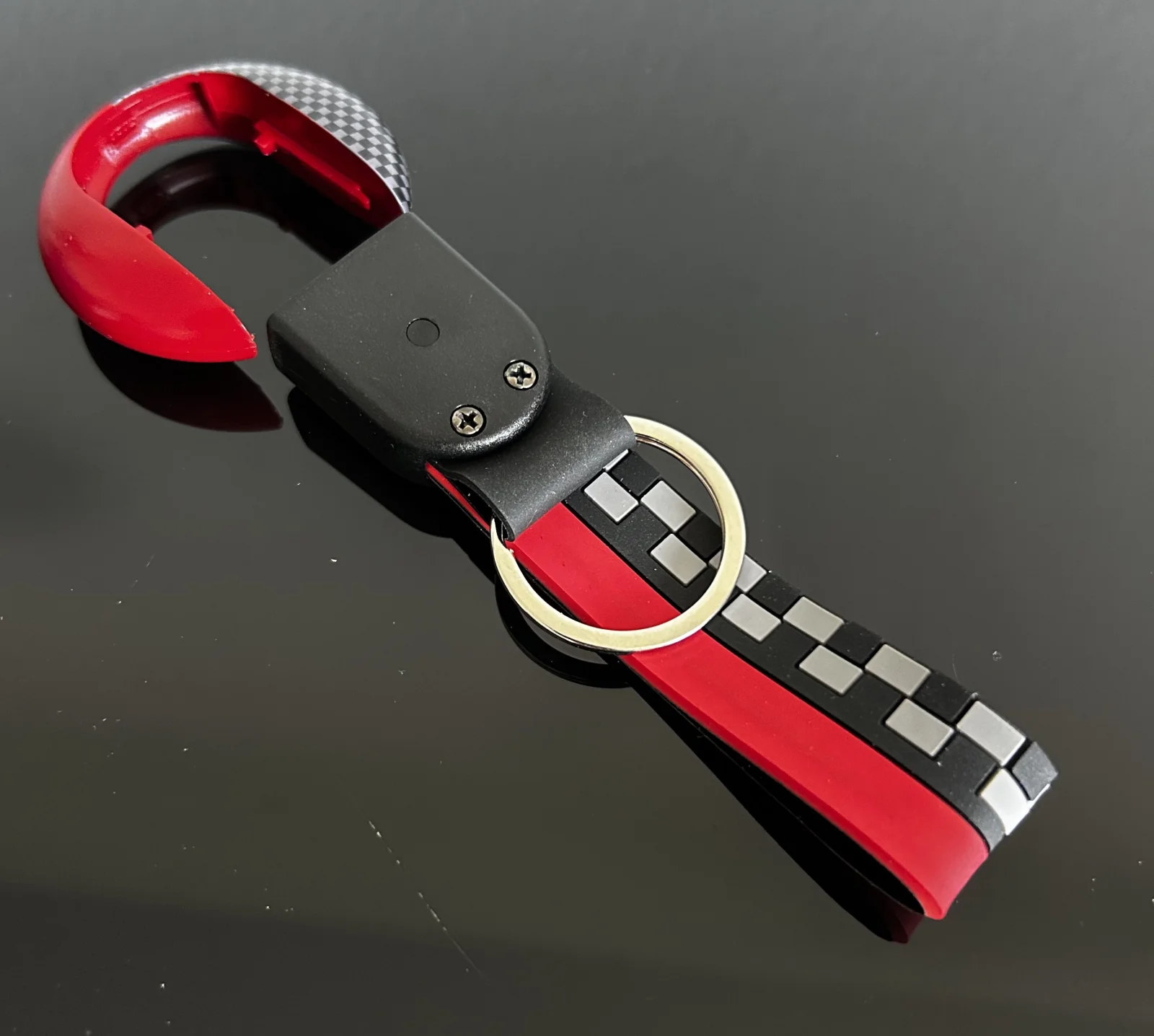 für MINI 2 teilig Schlüssel Anhänger Schlüsselband Copper CARBON/ROT Schlüsselring F56 F55 F54 F60 Cabrio F57 – Bild 2