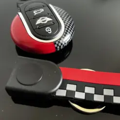 für MINI 2 teilig Schlüssel Anhänger Schlüsselband Copper CARBON/ROT Schlüsselring F56 F55 F54 F60 Cabrio F57 – Bild 9