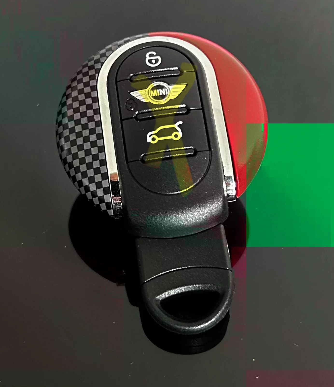 für MINI Schlüssel Anhänger Schutzring Copper CARBON/ROT Schlüsselkappe Schlüsselschutz F56 F55 F54 F60 Cabrio F57 – Bild 5