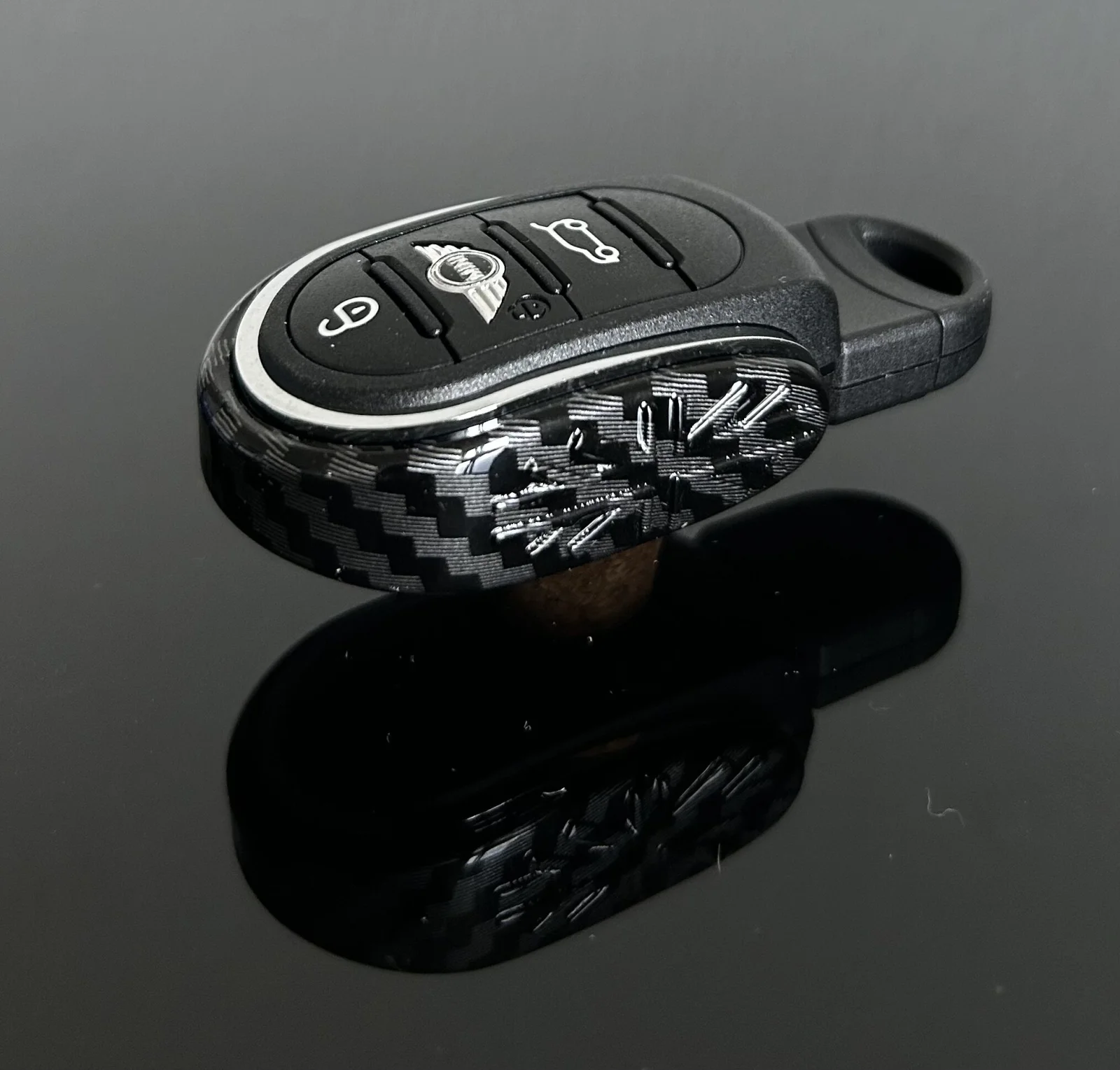 für MINI Schlüssel Anhänger Schutzring Copper CARBON Schlüsselkappe Schlüsselschutz F56 F55 F54 F60 Cabrio F57 weiter Modelle