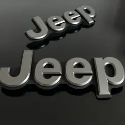 JEEP Emblem 20x6cm Logo Schild Emblem grau matt Heckklappe Seitenemblem Dekor Styling