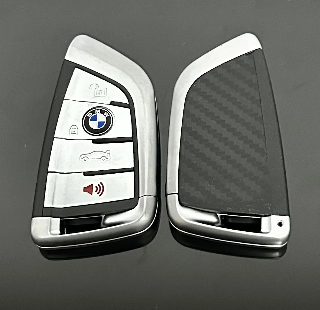 NEU Schlüssel Gehäuse 4 Tasten EDITION Carbondesign mit EMBLEM für BMW 3 5 6 8 X3 X4 X5 X7 G21 G20 G31 G30