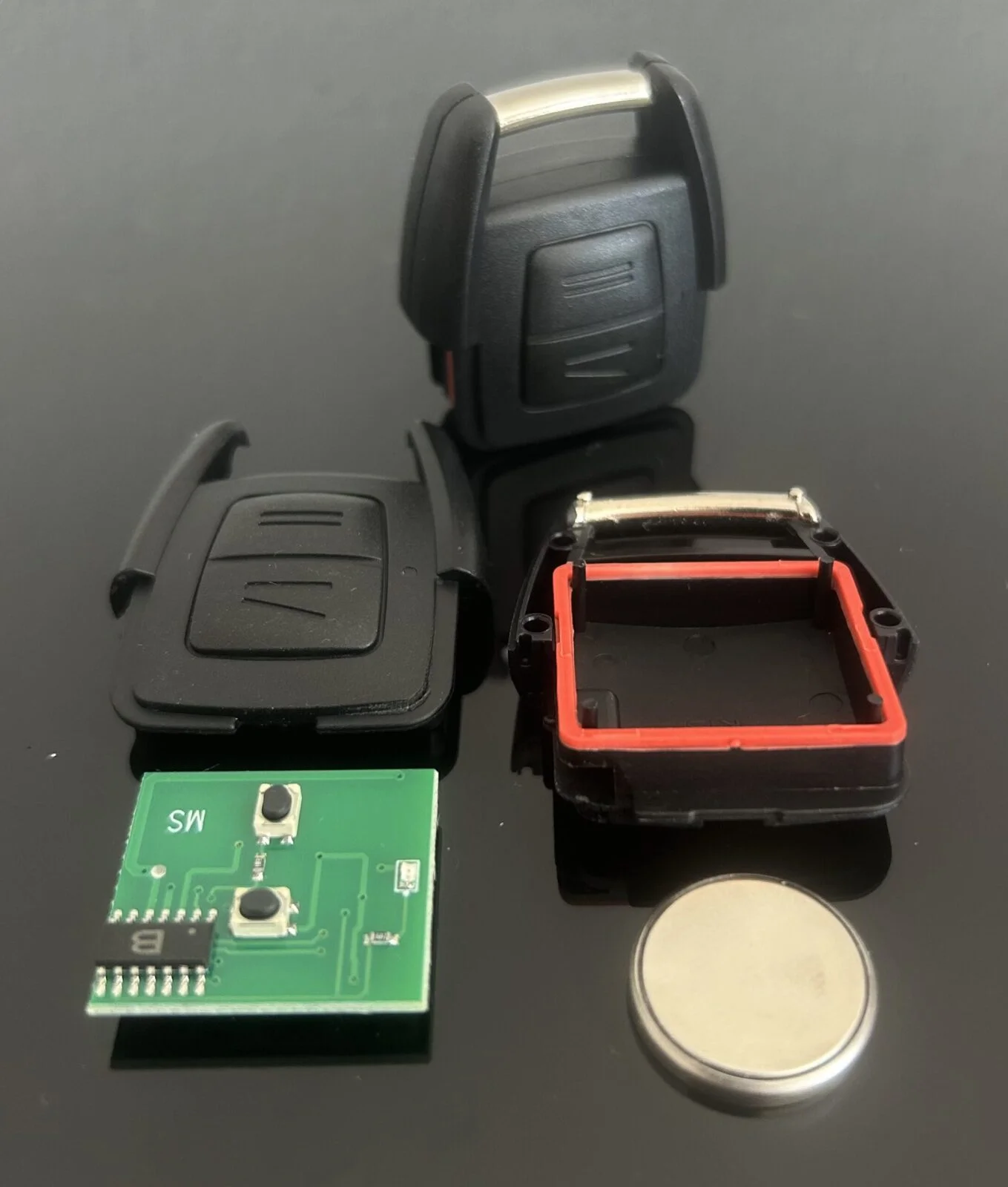 OPEL 2 Tasten Sender Fernbedienung Schlüssel KOMPLETT Astra G Zafira A Omega Vectra 93176615