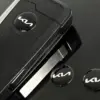 1x KIA Schlüssel 14mm NEW BLACK Aufkleber Schlüssellogo Emblem Schriftzug LOGO