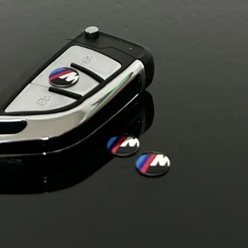 Alternative view of 2x für BMW Aufkleber 11mm M-Modell Schlüssellogo Emblem Schriftzug in Aluminium 1 3 5 6er 7 und X Modelle auch bei anderen