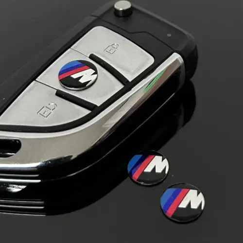 2x für BMW Aufkleber 11mm M-Modell Schlüssellogo Emblem Schriftzug in Aluminium 1 3 5 6er 7 und X Modelle auch bei anderen – Bild 3