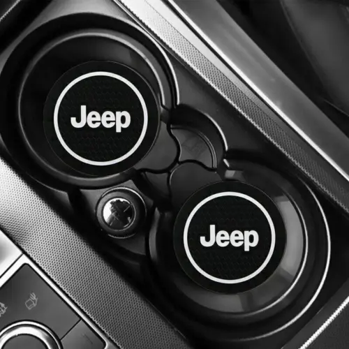 2x für JEEP Getränkehalter Einsatz Emblem Matte Antirutsch Flascheneinsatz Cup