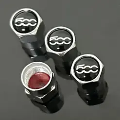 Alternative view of 4x Ventilkappen FIAT 500 595 695 EDELSTAHL Logo Reifen Kappen Reifenventilkappe Deckel CAP Venti