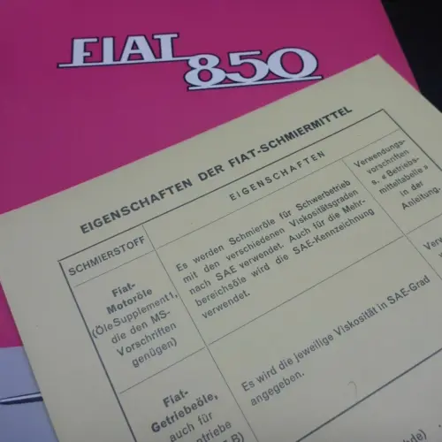 FIAT 850 super Betriebsanleitung 04/1965 Bedienungsanleitung Anleitung Wartung – Bild 5