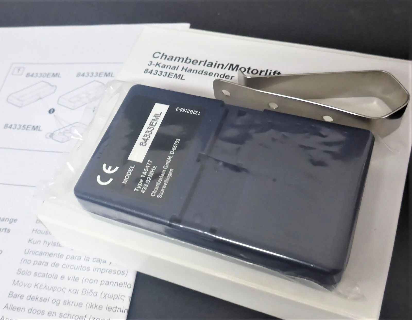 NEU ORIGINAL Chamberlain 3 Kanal Handsender Motorlift Fernbedienung 84333EML Liftmaster – Bild 3