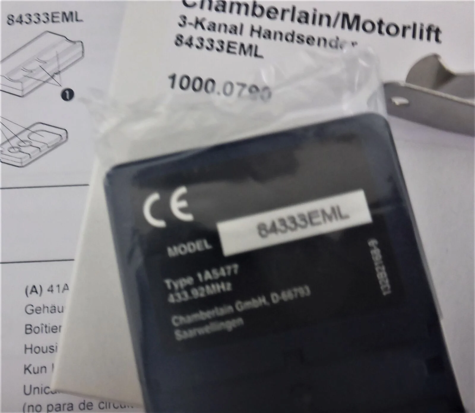 NEU ORIGINAL Chamberlain 3 Kanal Handsender Motorlift Fernbedienung 84333EML Liftmaster – Bild 4